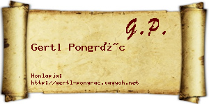 Gertl Pongrác névjegykártya